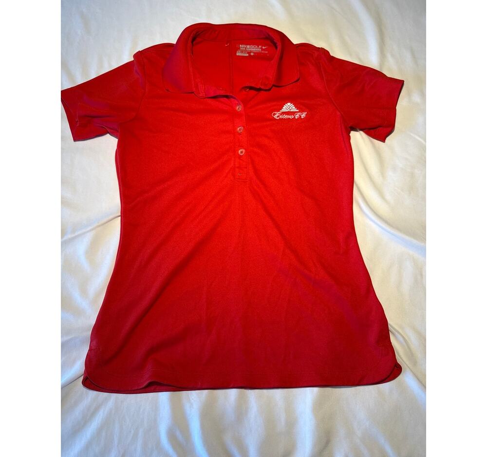 Nike Golf Tour Performance Womens Small Red Polo Shirt Estero CC Dri-FIT